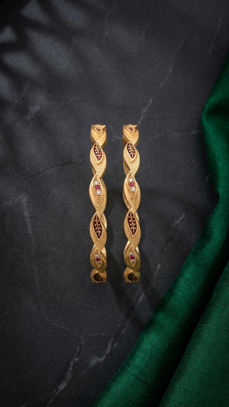 1 Gram Gold Plated Traditional Bangles for Women