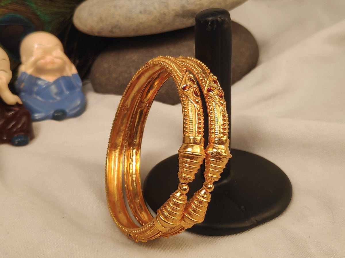 1 Gram Gold Plated Traditional Bangles for Women