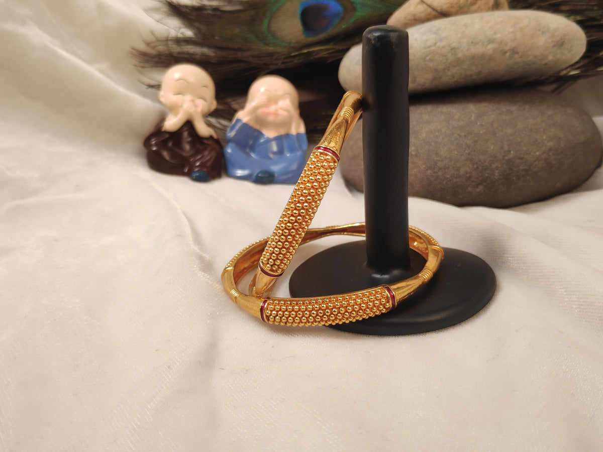 1 Gram Gold Plated Traditional Bangles for Women