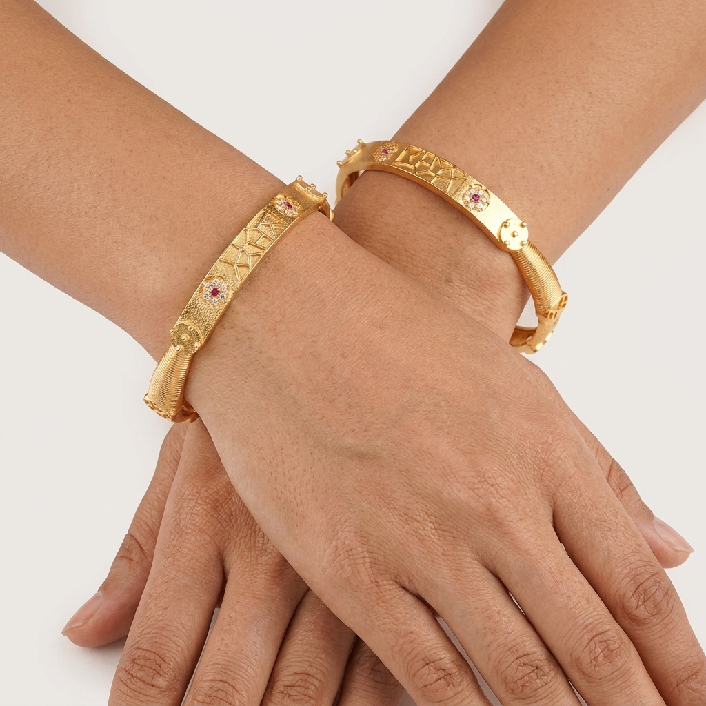 1 Gram Gold Plated Traditional Bangles for Women