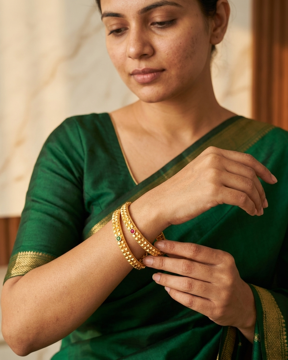 1 Gram Gold Plated Traditional Bangles for Women