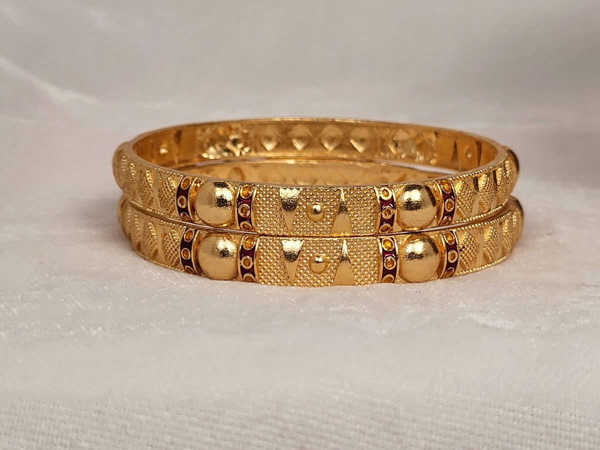 1 Gram Gold-Plated Brass Rajasthani Bangles