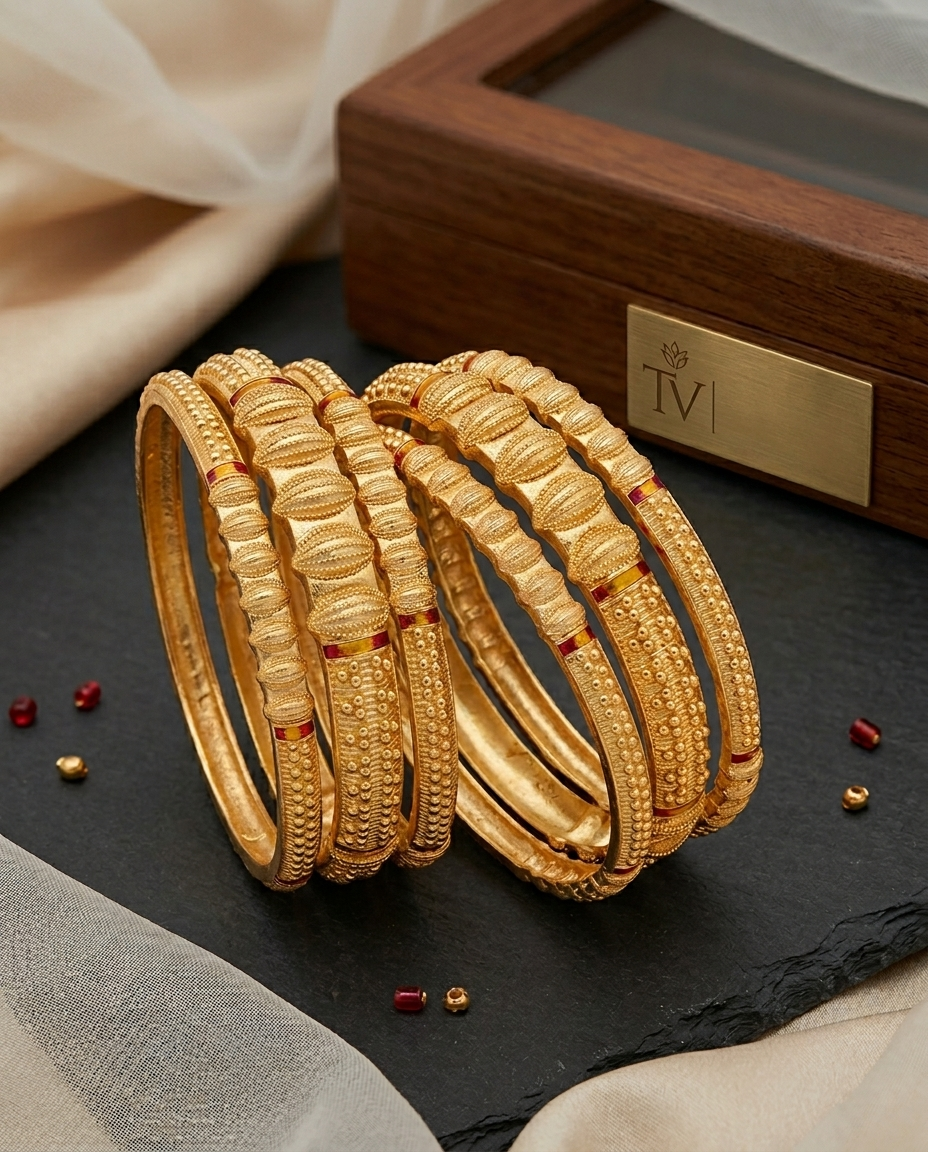 1 Gram Gold Plated Traditional Bangles for Women