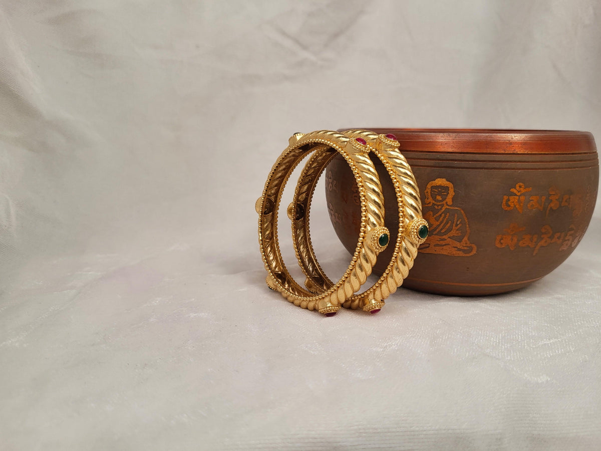 1 Gram Gold-Plated Brass Rajasthani Bangles