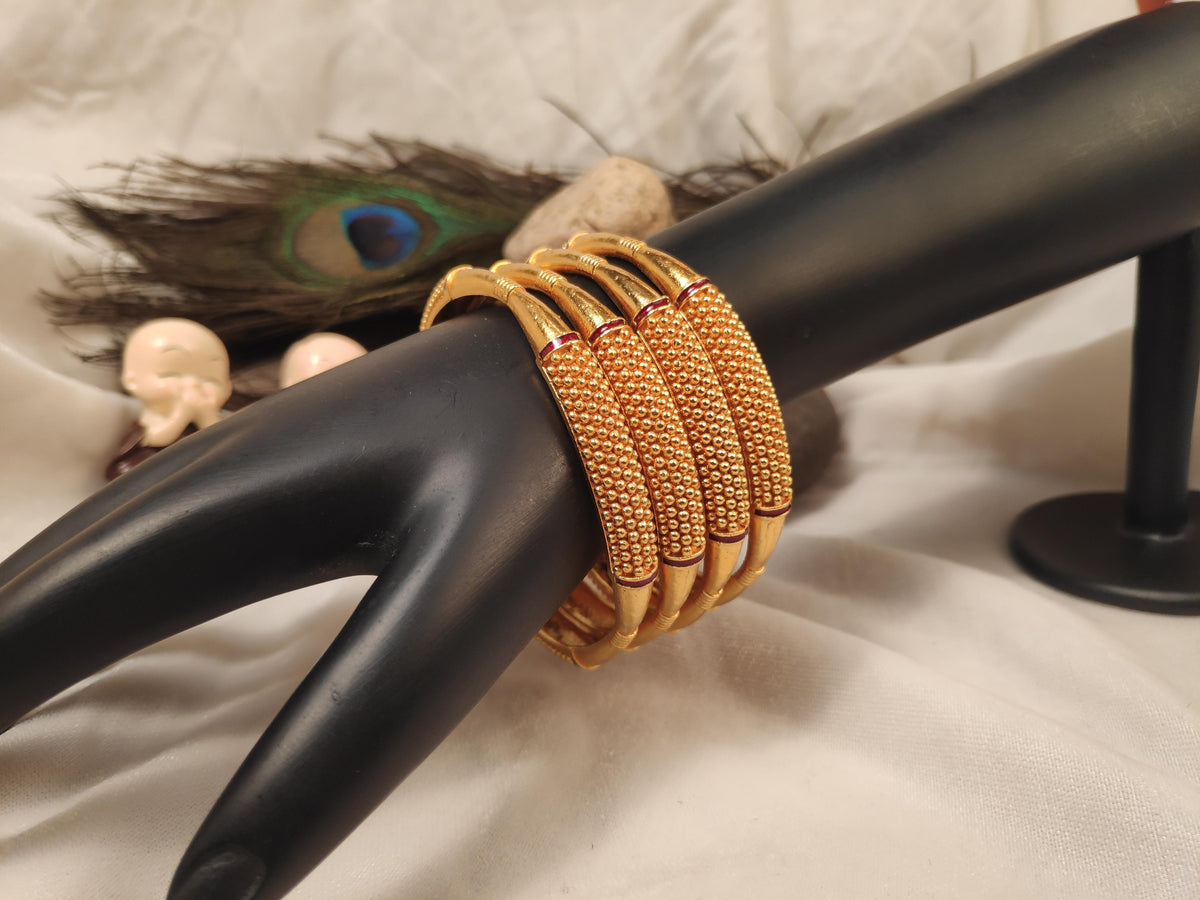 1 Gram Gold Plated Traditional Bangles for Women