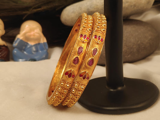 1 Gram Gold Plated Traditional Bangles for Women