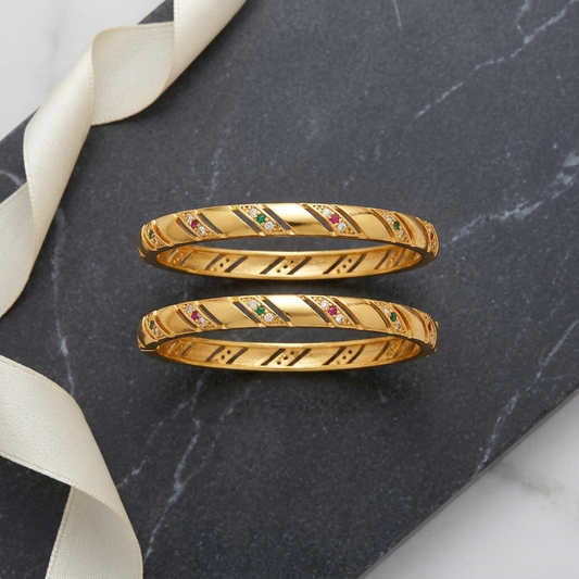 1 Gram Gold Plated Traditional Bangles for Women