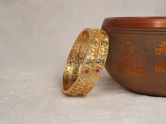 1 Gram Gold-Plated Brass Rajasthani Bangles