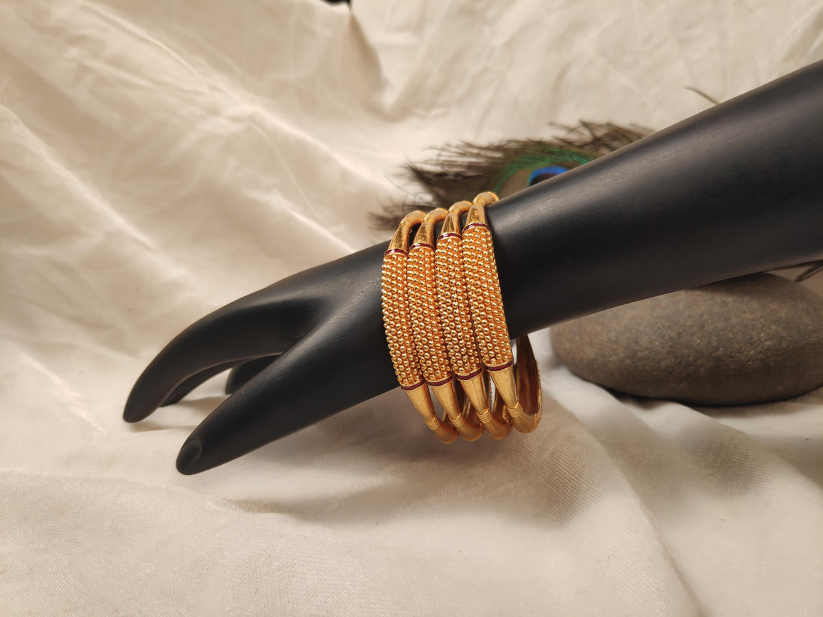 1 Gram Gold Plated Traditional Bangles for Women
