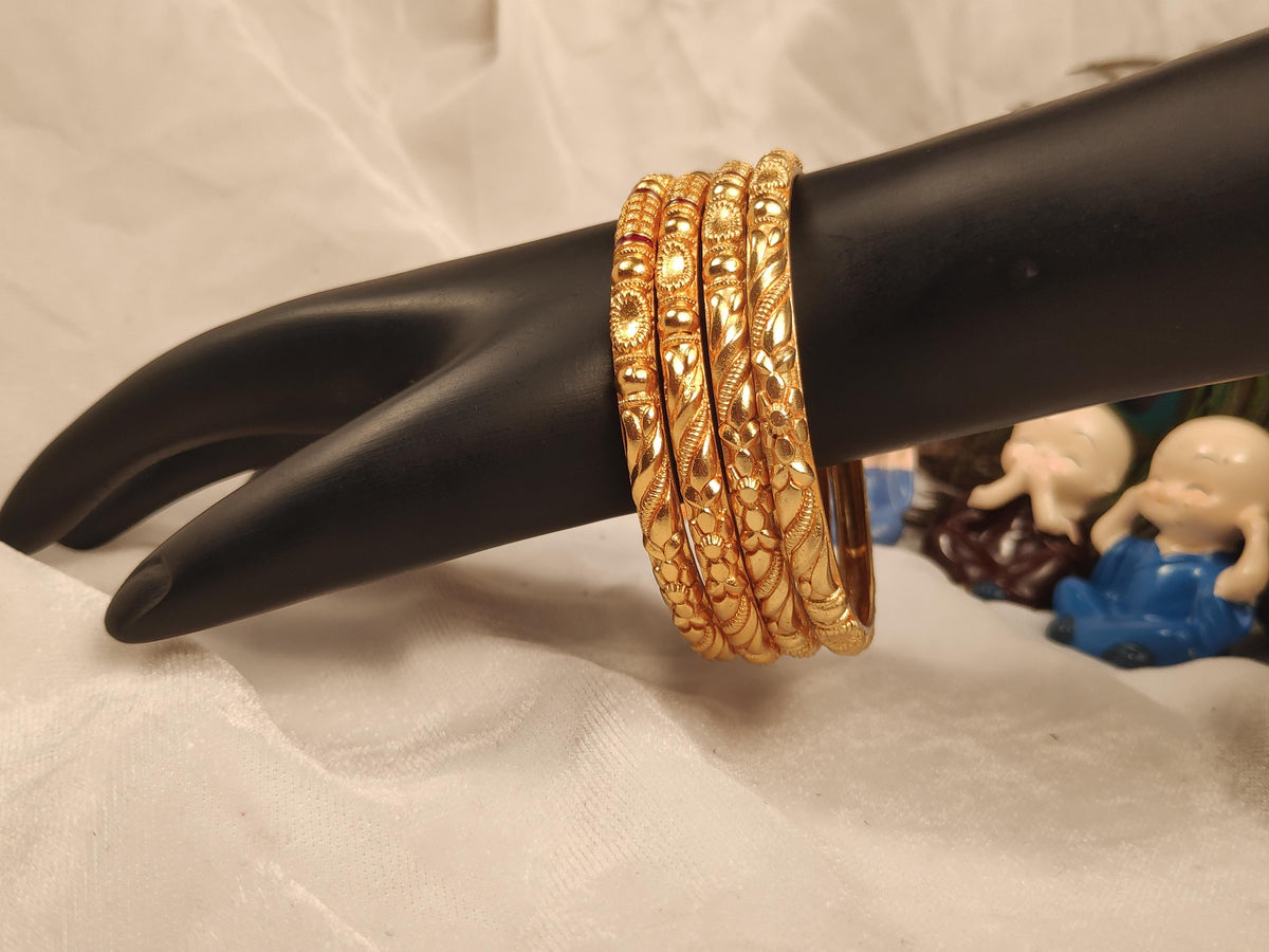 1 Gram Gold Plated Traditional Bangles for Women