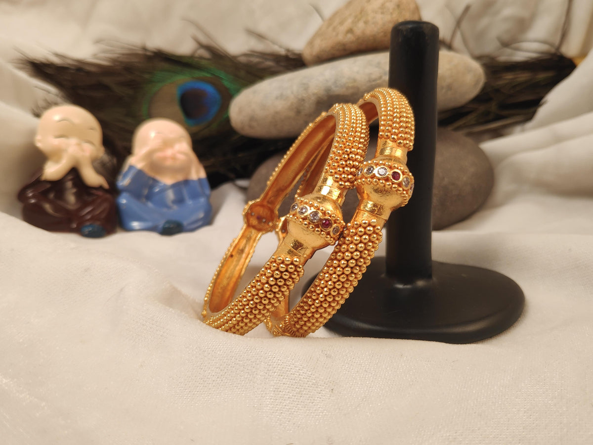 1 Gram Gold Plated Traditional Bangles for Women