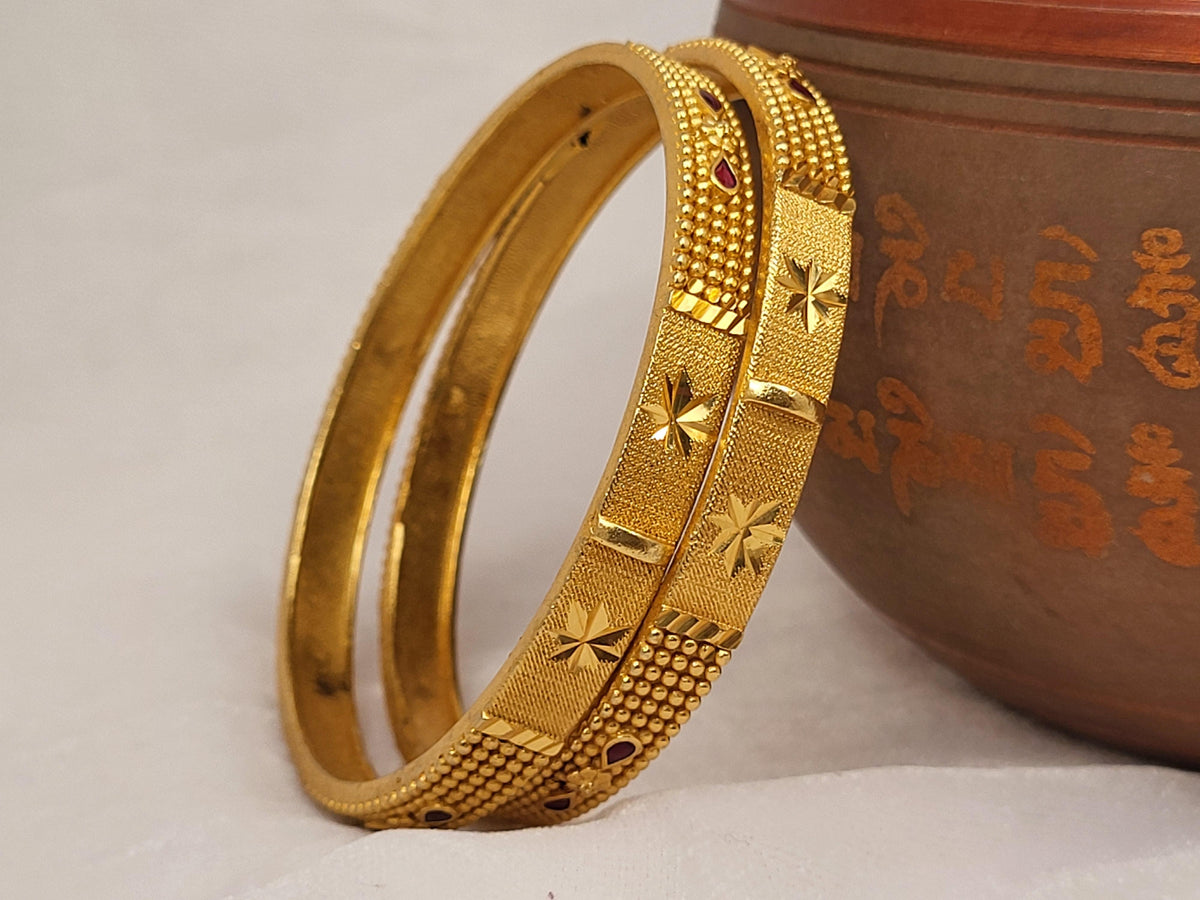 1 Gram Gold-Plated Brass Rajasthani Bangles