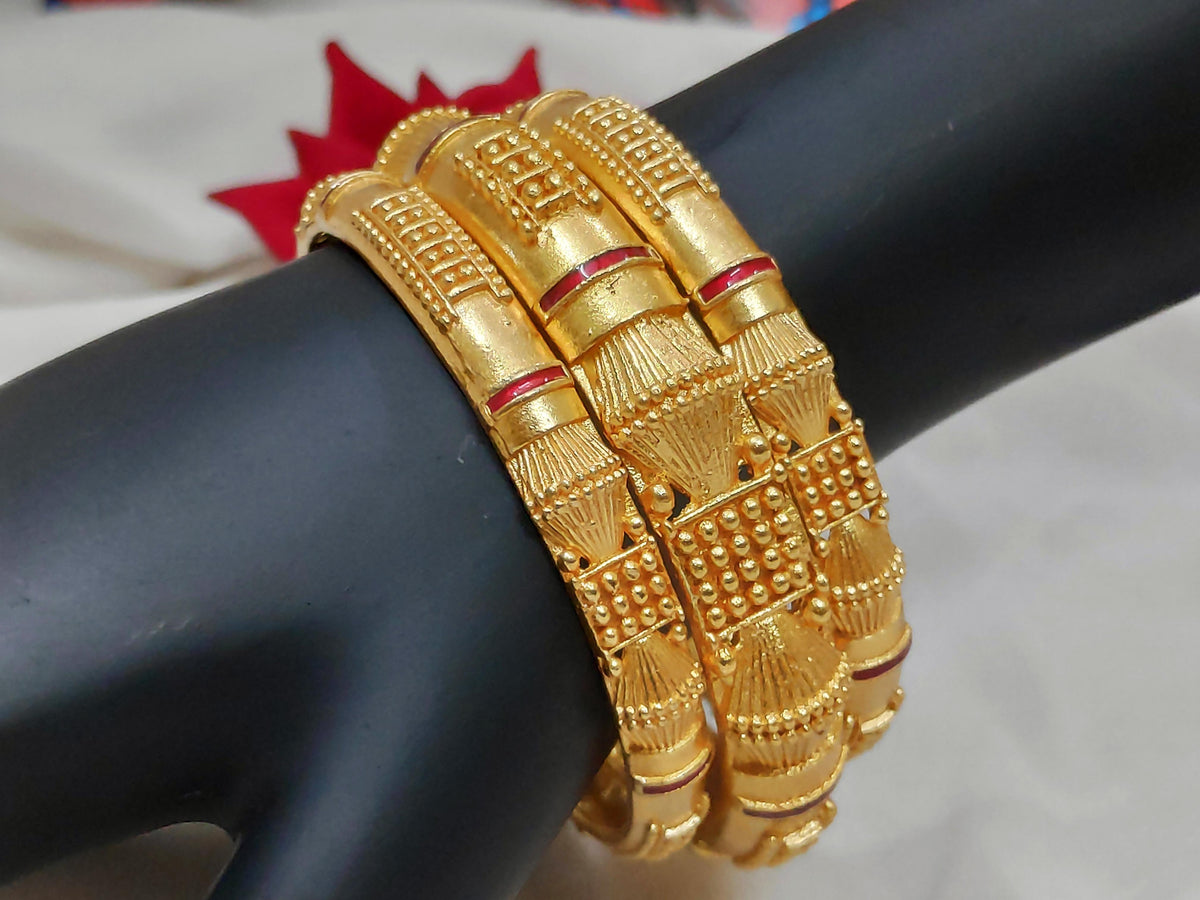 1 Gram Gold-Plated Brass Rajasthani Bangles