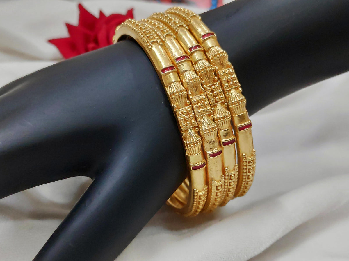 1 Gram Gold-Plated Brass Rajasthani Bangles