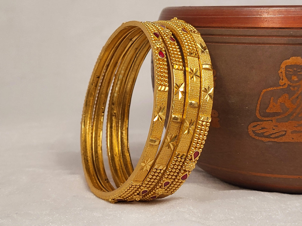 1 Gram Gold-Plated Brass Rajasthani Bangles