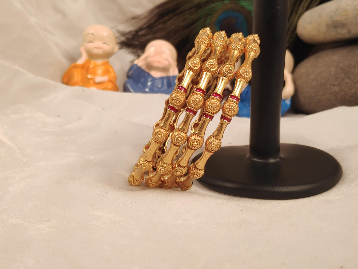 1 Gram Gold Plated Traditional Bangles for Women