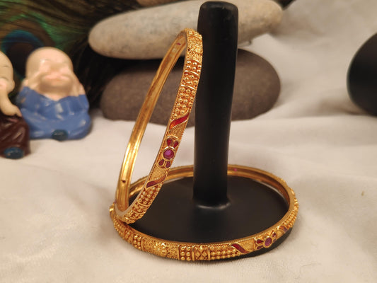 1 Gram Gold Plated Traditional Bangles for Women