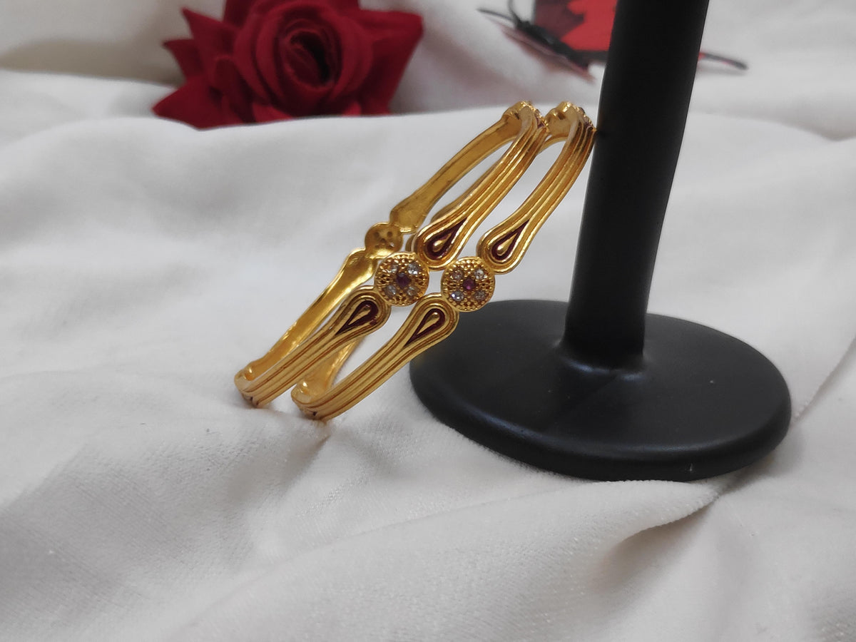 1 Gram Gold Plated Traditional Bangles for Women