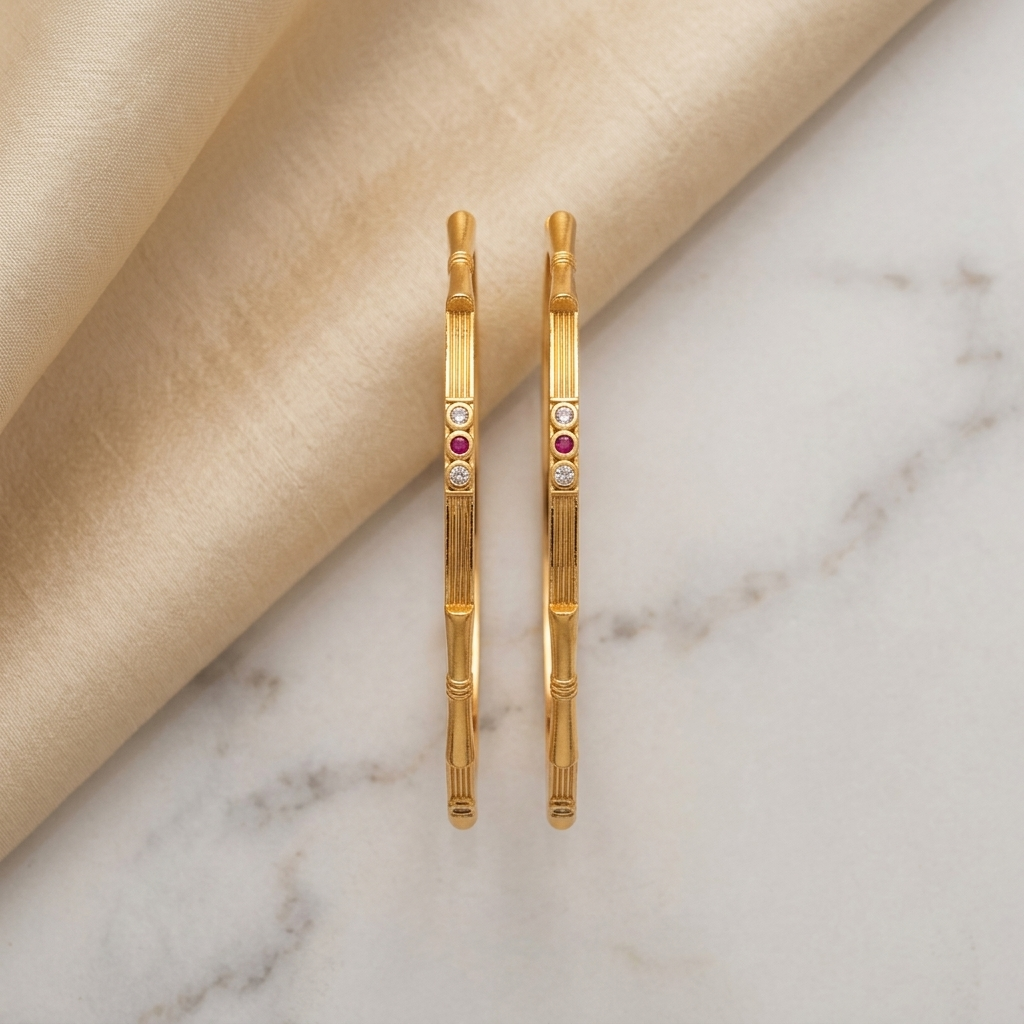1 Gram Gold Plated Traditional Bangles for Women