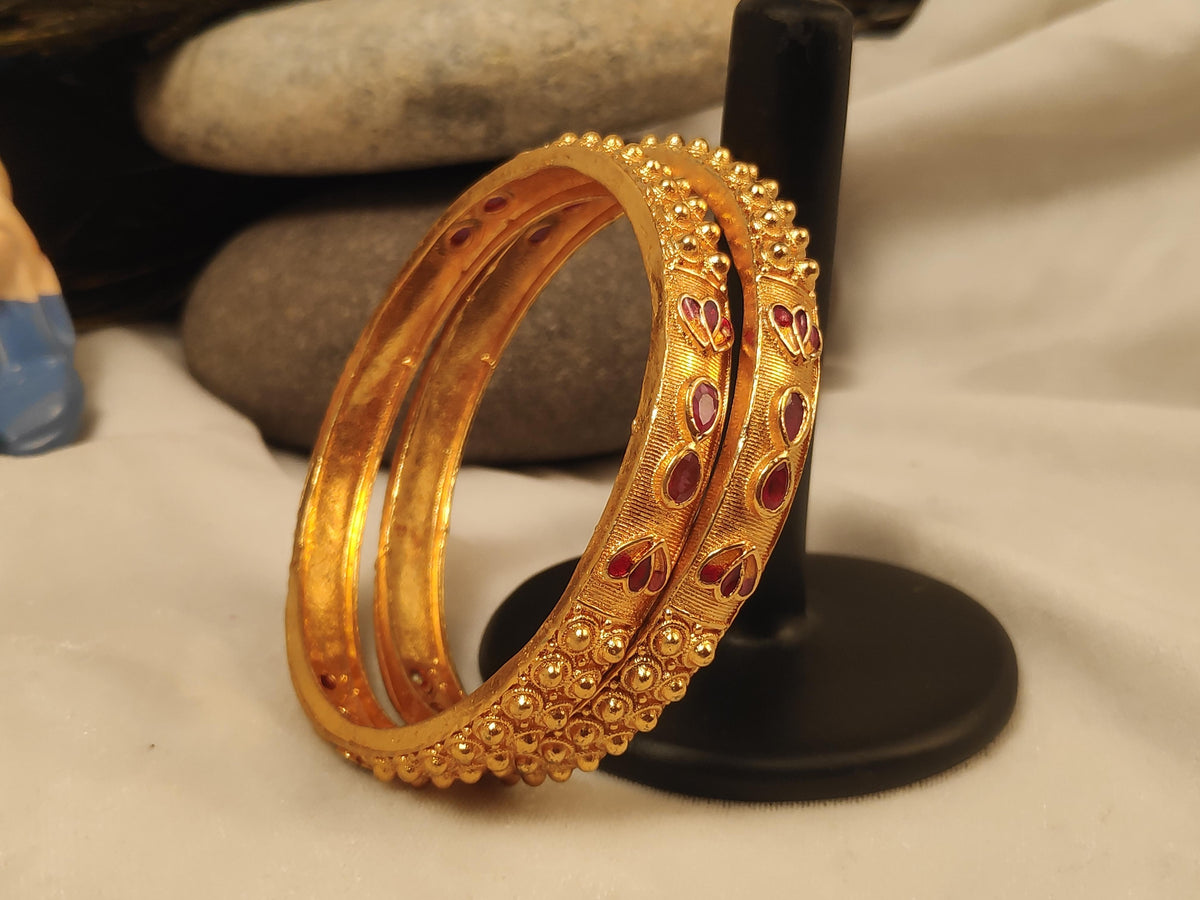 1 Gram Gold Plated Traditional Bangles for Women