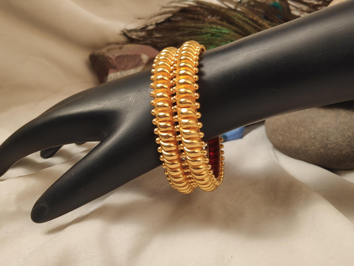 1 Gram Gold Plated Traditional Bangles for Women