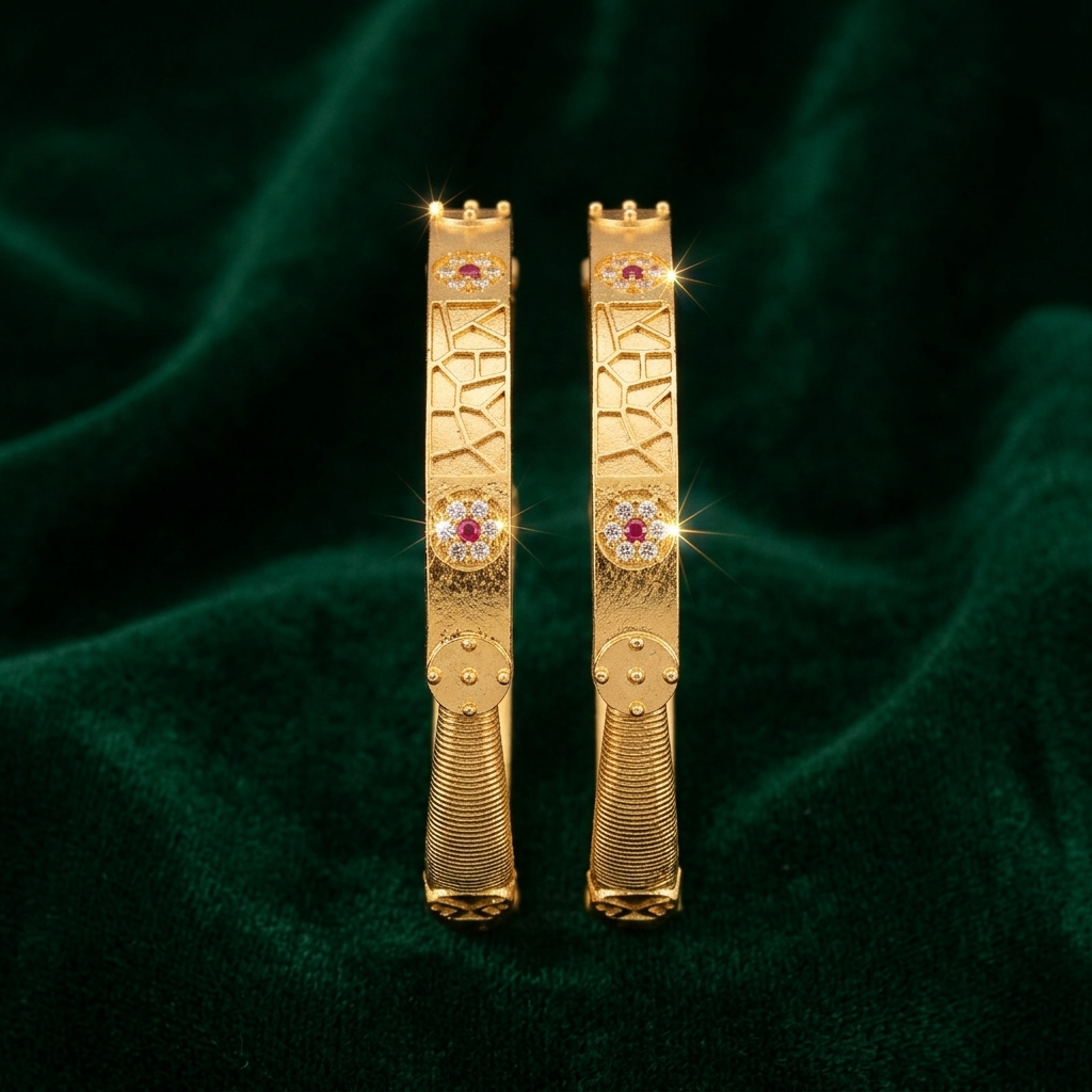 1 Gram Gold Plated Traditional Bangles for Women
