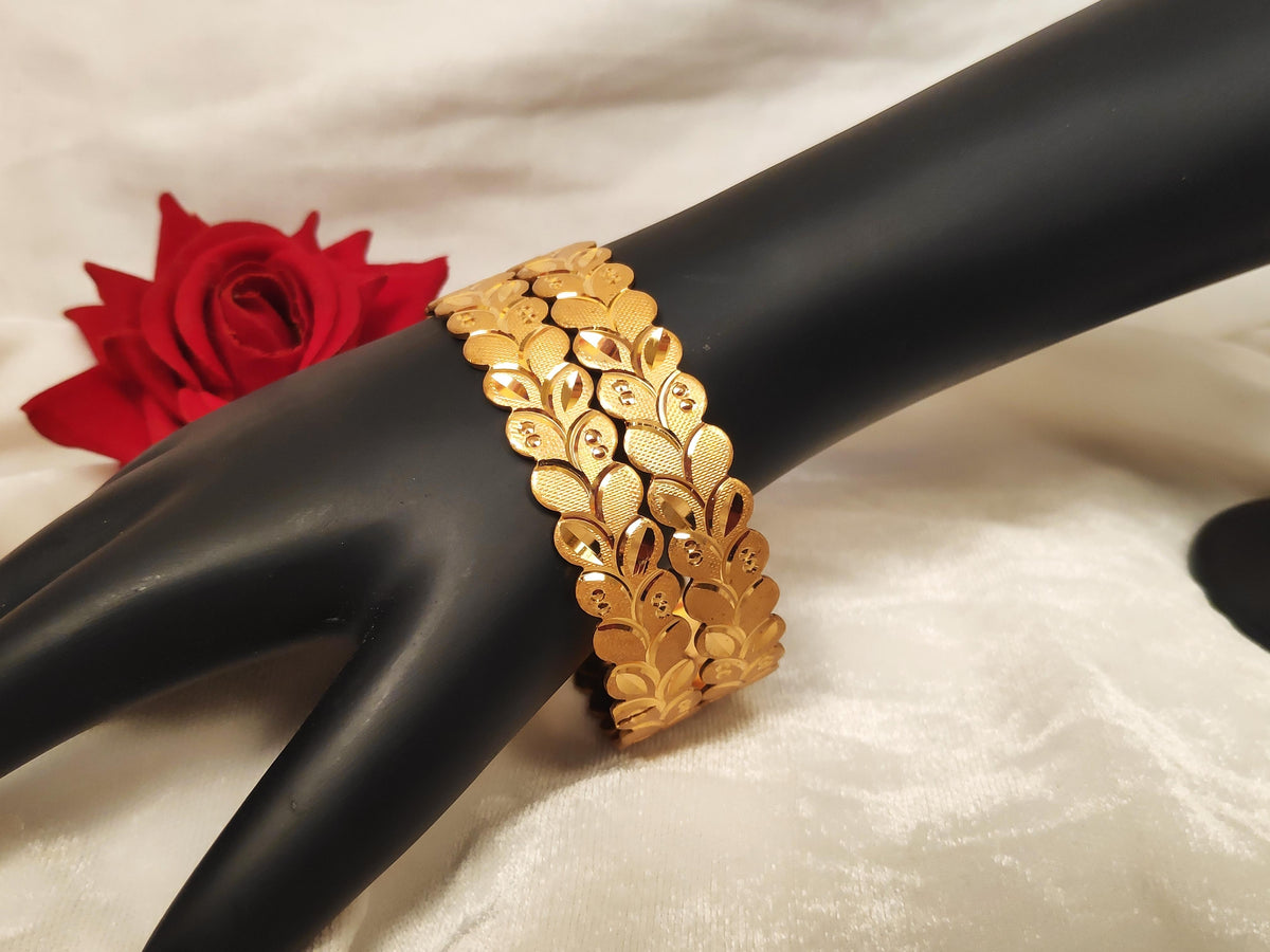 1 Gram Gold Plated Traditional Bangles for Women