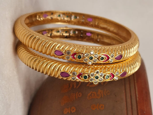 1 Gram Gold Plated Traditional Bangles for Women
