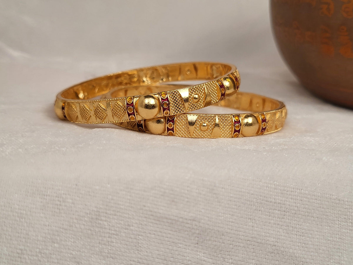 1 Gram Gold-Plated Brass Rajasthani Bangles