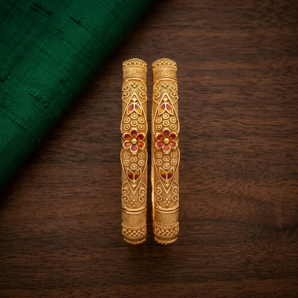 1 Gram Gold Plated Traditional Bangles for Women