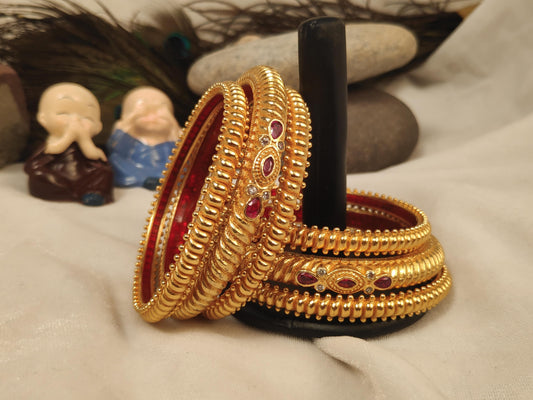 1 Gram Gold Plated Traditional Bangles for Women