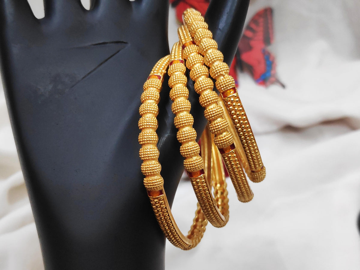 1 Gram Gold Plated Traditional Bangles for Women