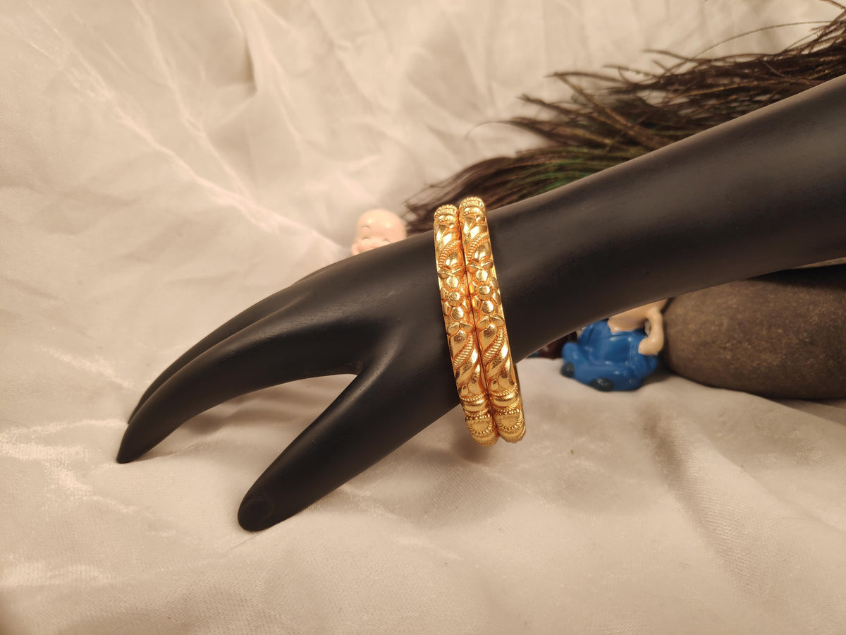 1 Gram Gold Plated Traditional Bangles for Women