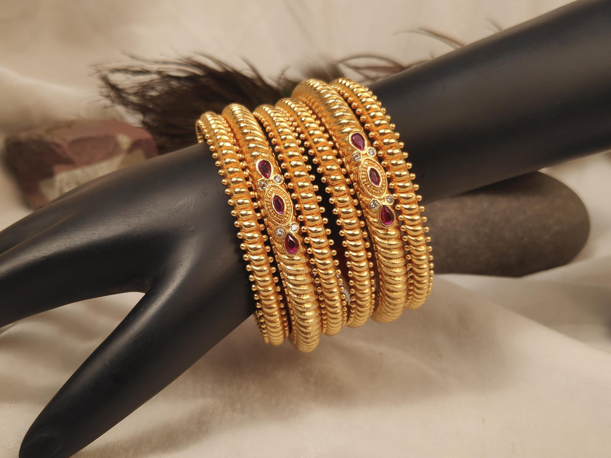 1 Gram Gold Plated Traditional Bangles for Women