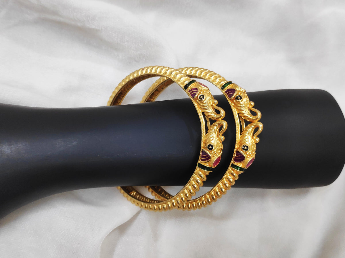 1 Gram Gold-Plated Brass Rajasthani Bangles