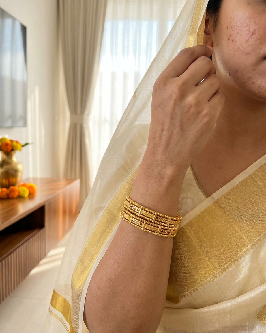 1 Gram Gold Plated Traditional Bangles for Women