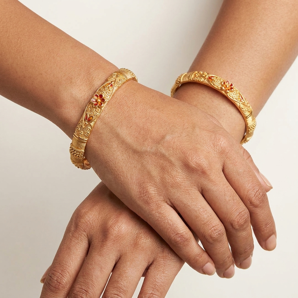 1 Gram Gold Plated Traditional Bangles for Women