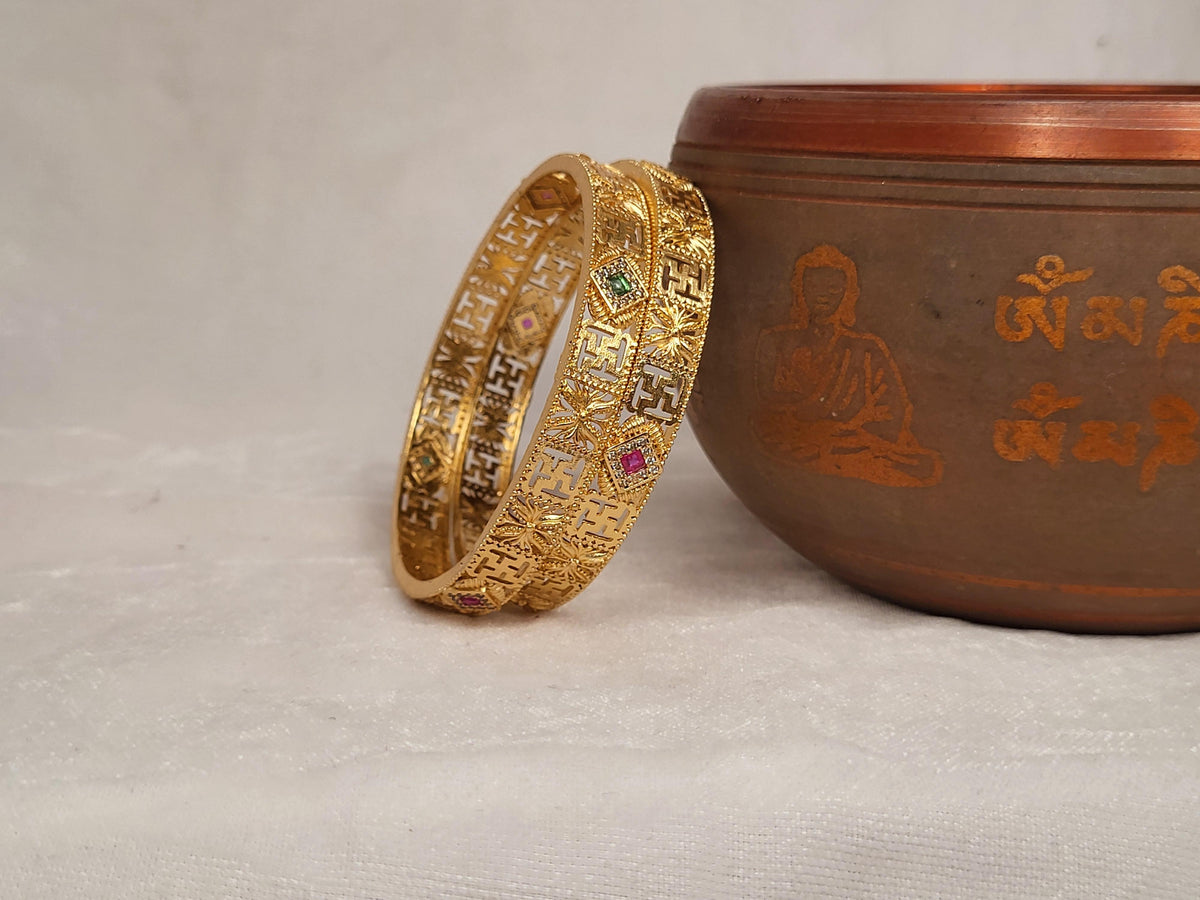 1 Gram Gold-Plated Brass Rajasthani Bangles