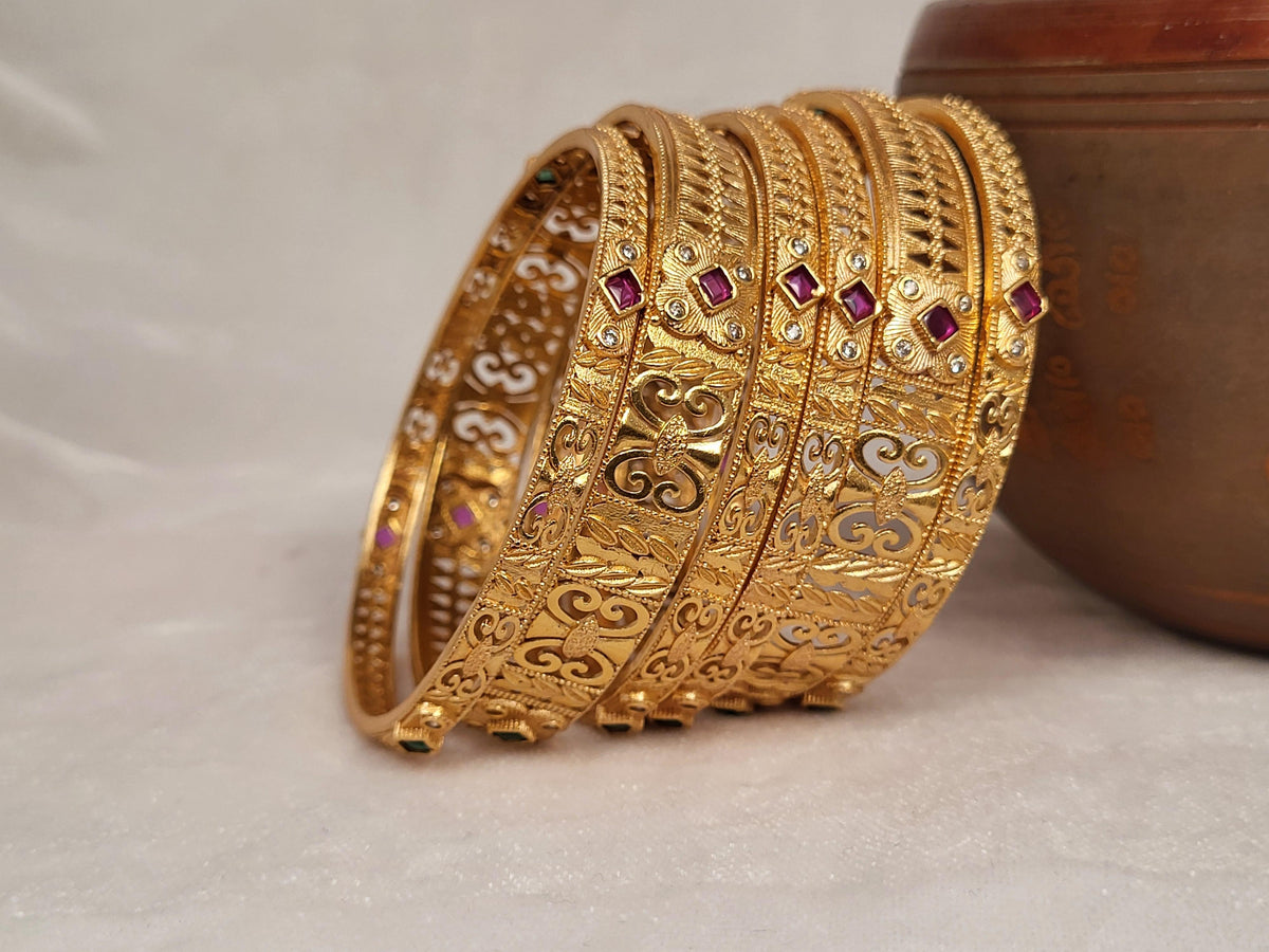 1 Gram Gold-Plated Brass Rajasthani Bangles