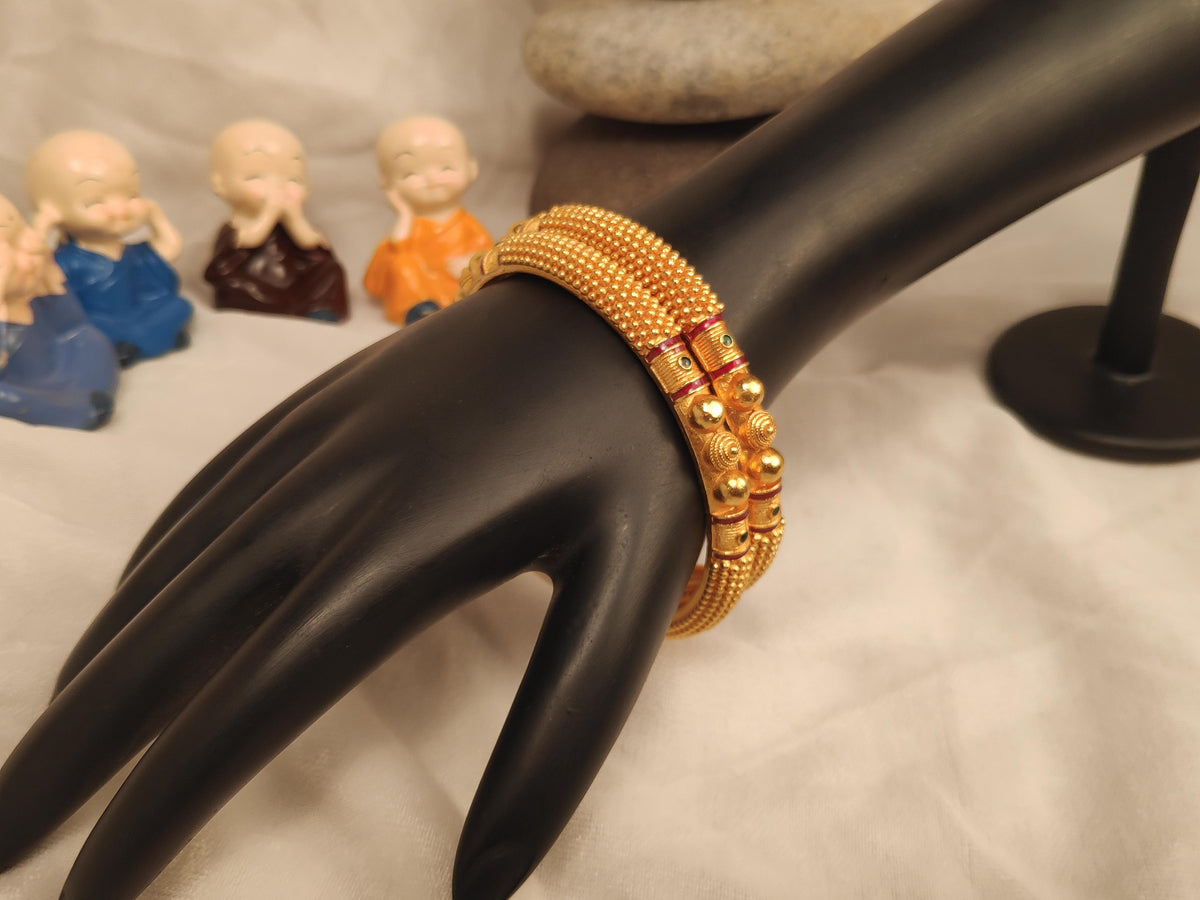 1 Gram Gold Plated Traditional Bangles for Women