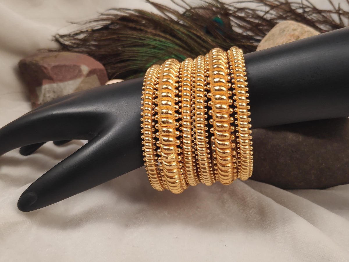 1 Gram Gold Plated Traditional Bangles for Women