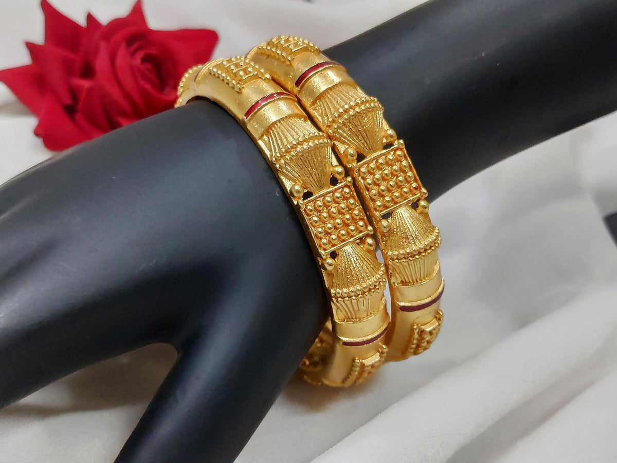 1 Gram Gold-Plated Brass Rajasthani Bangles