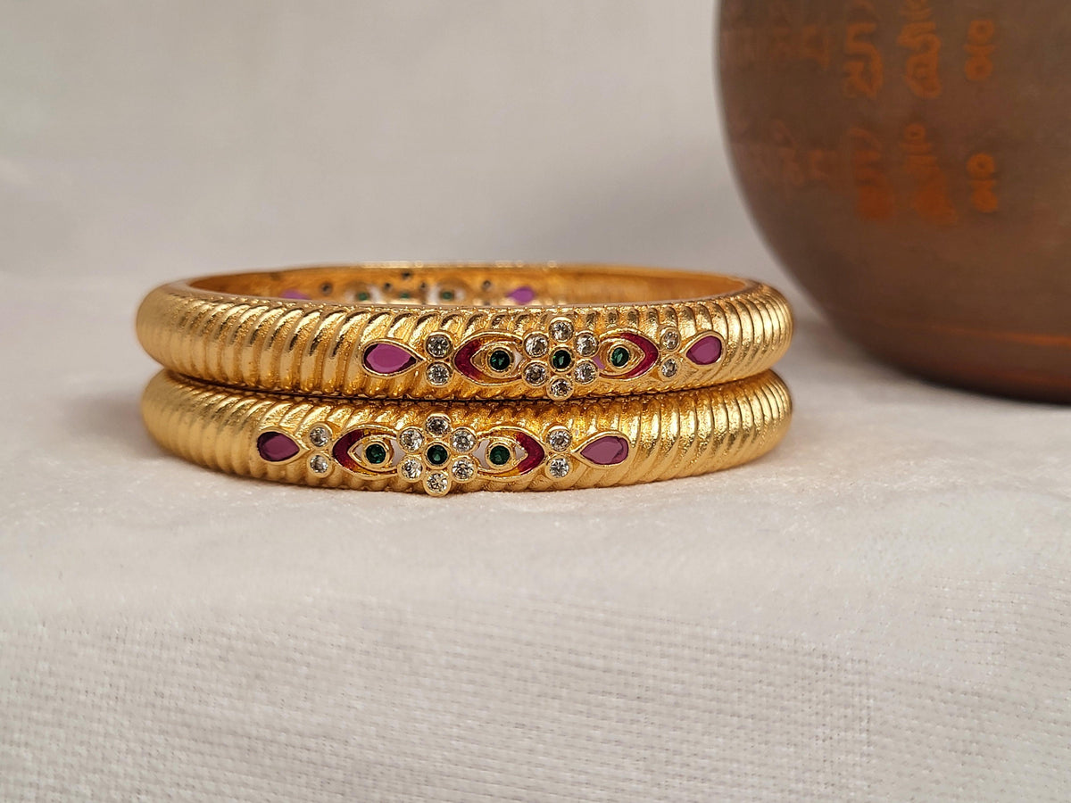 1 Gram Gold Plated Traditional Bangles for Women