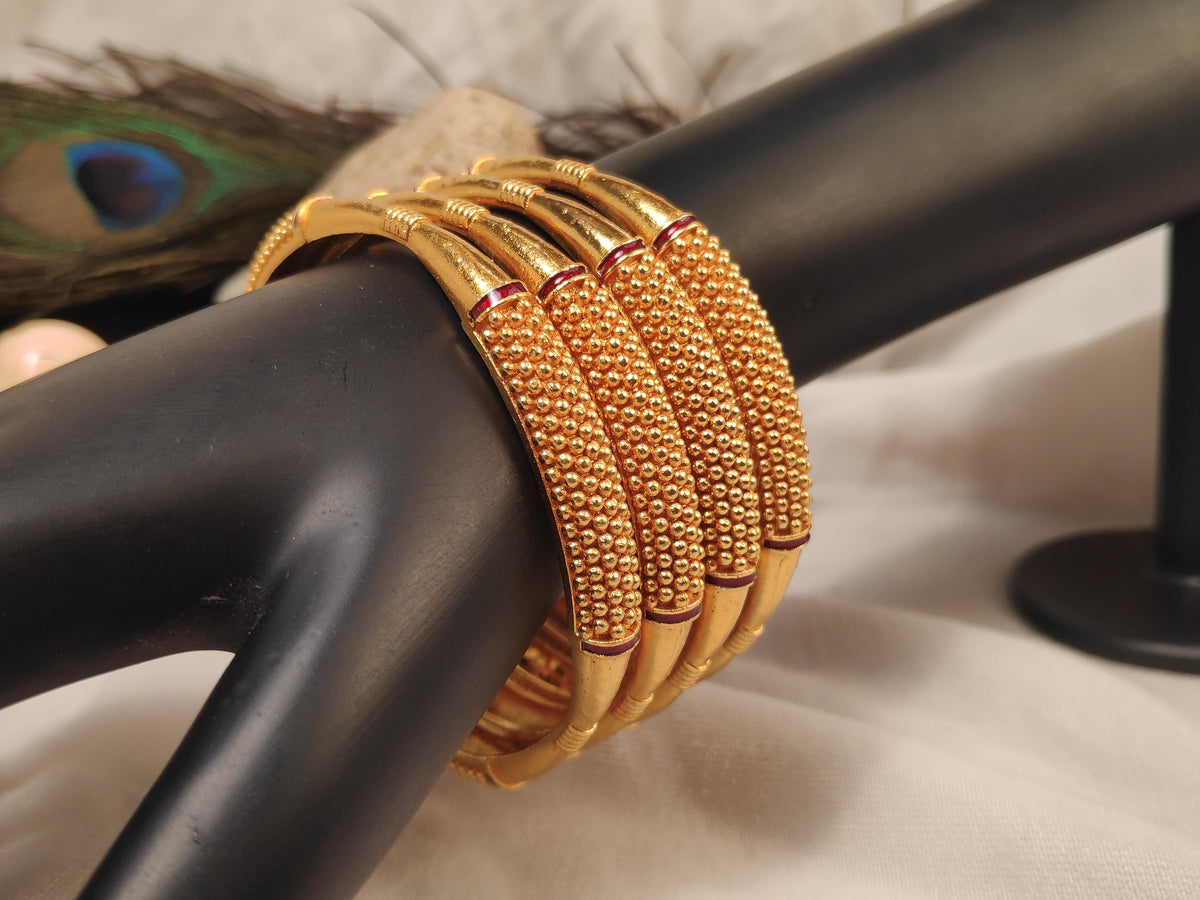 1 Gram Gold Plated Traditional Bangles for Women