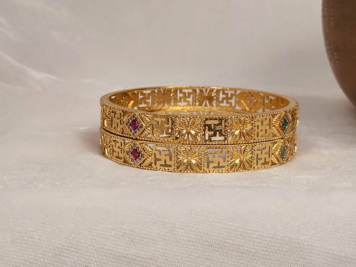 1 Gram Gold-Plated Brass Rajasthani Bangles