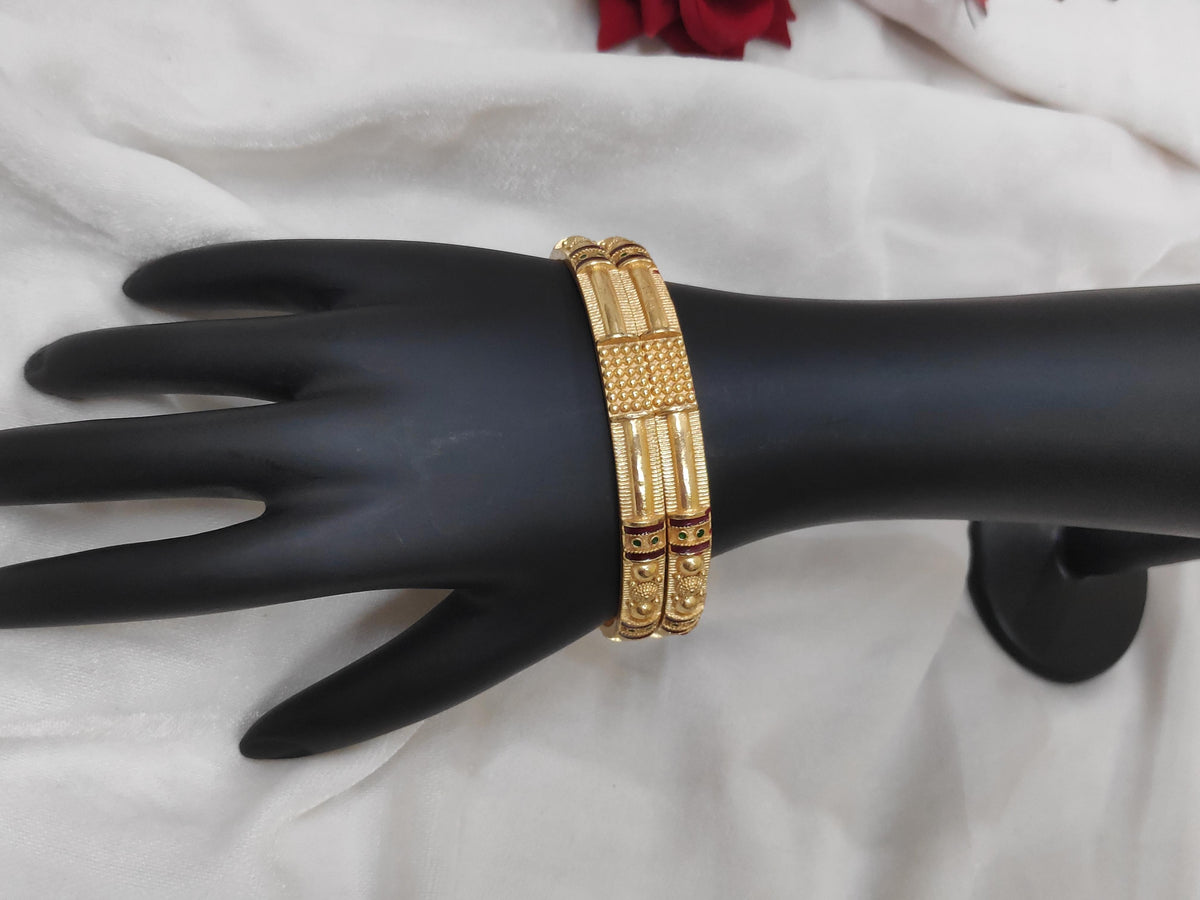 1 Gram Gold Plated Traditional Bangles for Women