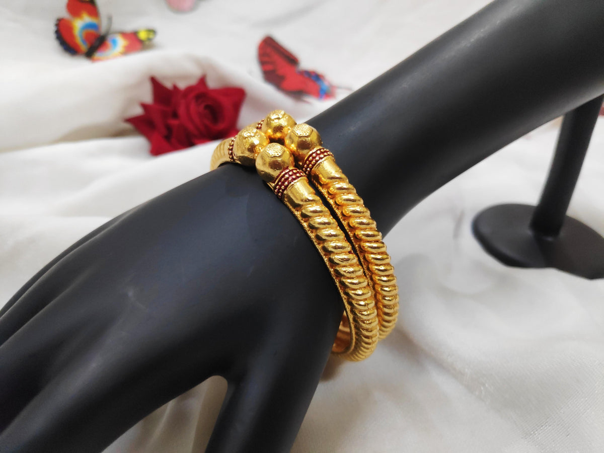 1 Gram Gold-Plated Brass Rajasthani Bangles
