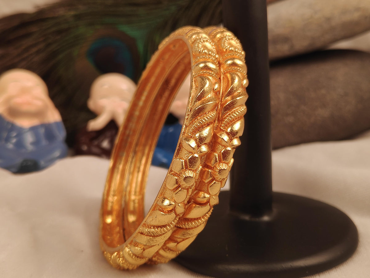 1 Gram Gold Plated Traditional Bangles for Women
