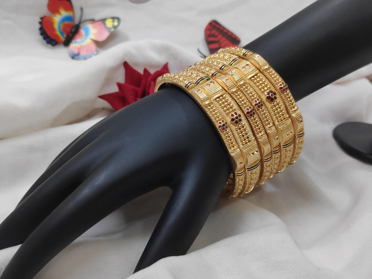 1 Gram Gold-Plated Brass Rajasthani Bangles