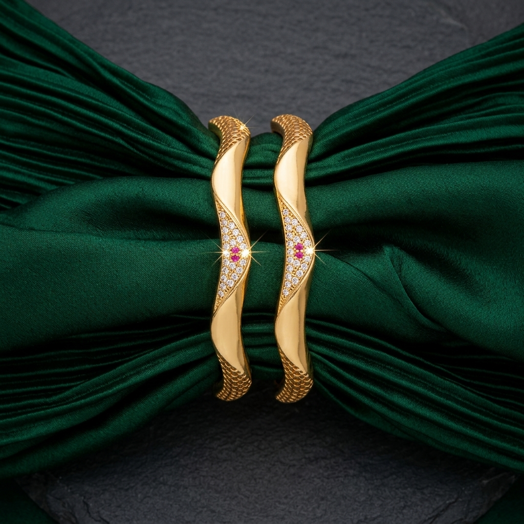 1 Gram Gold Plated Traditional Bangles for Women